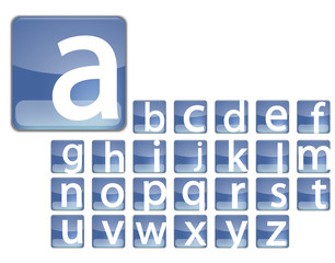Blue square alphabet