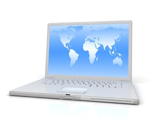 Professional Laptop on white background with reflection