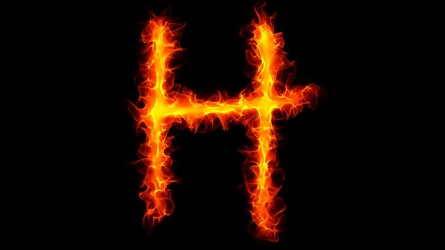 Fire letter H graffiti HD