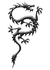Dragon noir reflets