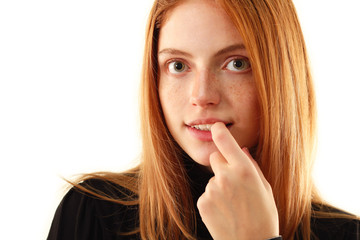 thinking young woman