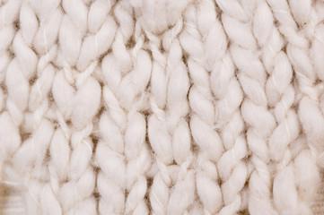 Close up detail of knitted wool