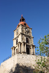 Der Uhrenturm in Rhodos Stadt