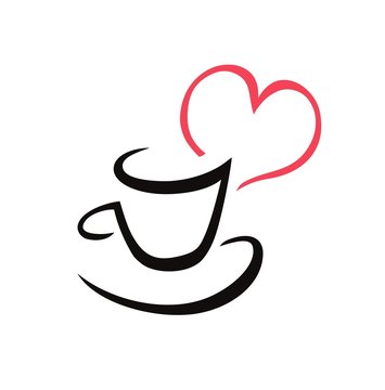 Cup with red  heart