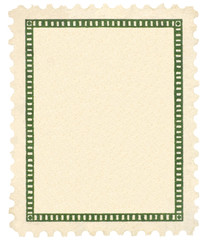 Blank Vertical Vintage Postage Stamp Vignette Macro, Isolated