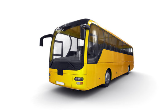 Reisebus in Gelb
