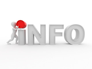 Men with text info on white isolated background