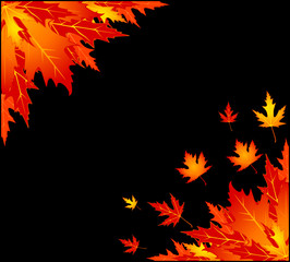 Background with autumnal leaves. Vector.