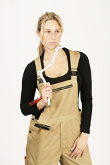 Handwerkerin mit Zollstock