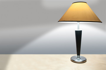 Simple Lamp on a Desk Casting a Shadow