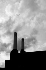 Battersea Power Station and Plane - 27110776