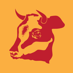 bull head vector illustration