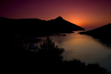 Piękny zachód słońca na Adriatyku