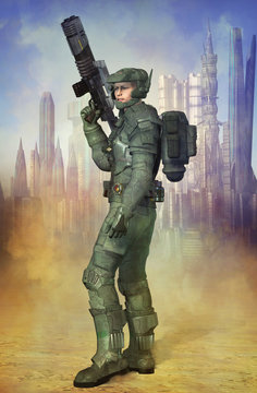 futuristic soldier