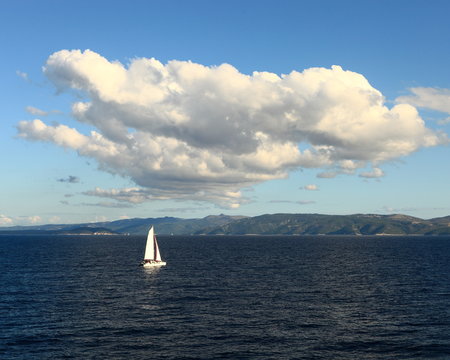 Fototapeta Lonely yacht (Croatia)