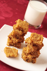 Ginger shortbreads and milk