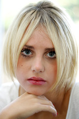 Thoughtful Teenage Girl Portrait. Model Released