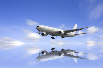 Fototapeta premium Airplane reflextion