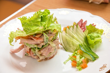 Salad from differnt kinds of sausages