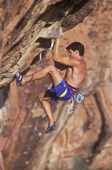Male rock climber.