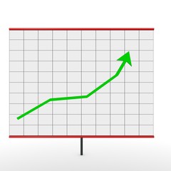 anstiegskurve auf leinwand