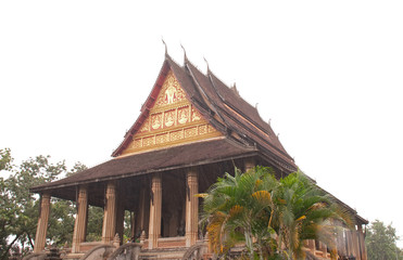 Raining at old temple, Laos.