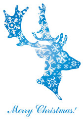 Obraz na płótnie Canvas Christmas deer formed by snowflakes