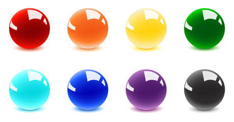 Shiny balls in rainbow colors