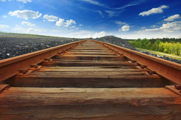 Railroad and blue sky