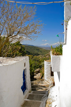 Greek island village alley