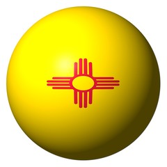New Mexico flag sphere isolated on white illustration
