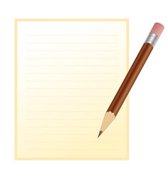 Blank paper with pencil