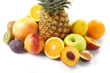 Fruit on a white background