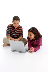 Children On White Background