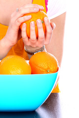 Teenage Girl Holding Orange. Model Released