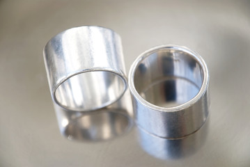 two wedding rings