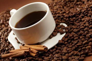 cup of coffee with cinnamon