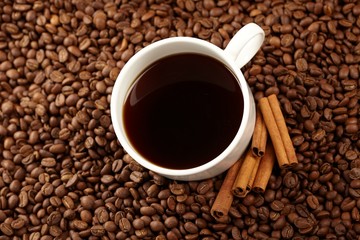 cup of coffee with cinnamon