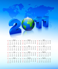 Calendar on a blue background. Vector illustration.