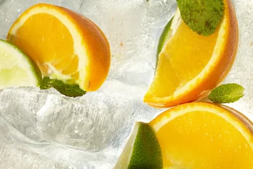  blad munt en gesneden citrus in ijs © fox17