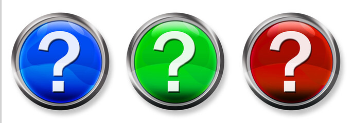 Question Mark 3-D RGB Buttons