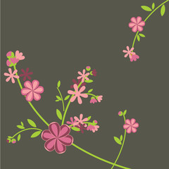 Pink flowers greeting card