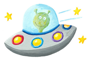 UFO & Cute Alien © andreapetrlik