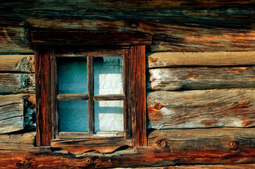 Fototapeta na wymiar Window in a wooden frame