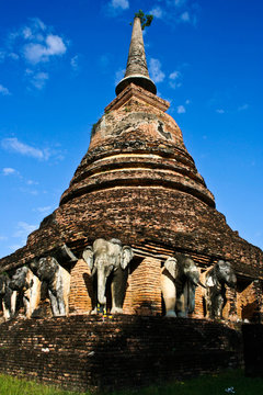 wat Changlom,Pra Ajana ,Sukhothai,Thailand