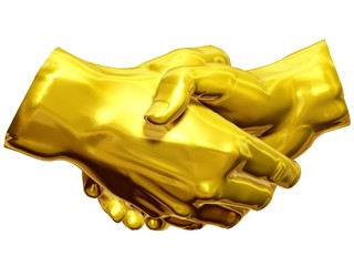 goldener Handschlag