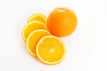 Abwaschbare Fototapete Obstscheiben Orangen - Orange mit Orangenscheiben
