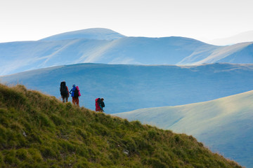 Fototapeta premium Hiking in the Carpathian mountains