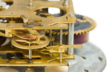 Macro of old clock mechanism
