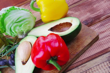 uncooked vegetables prepared for use